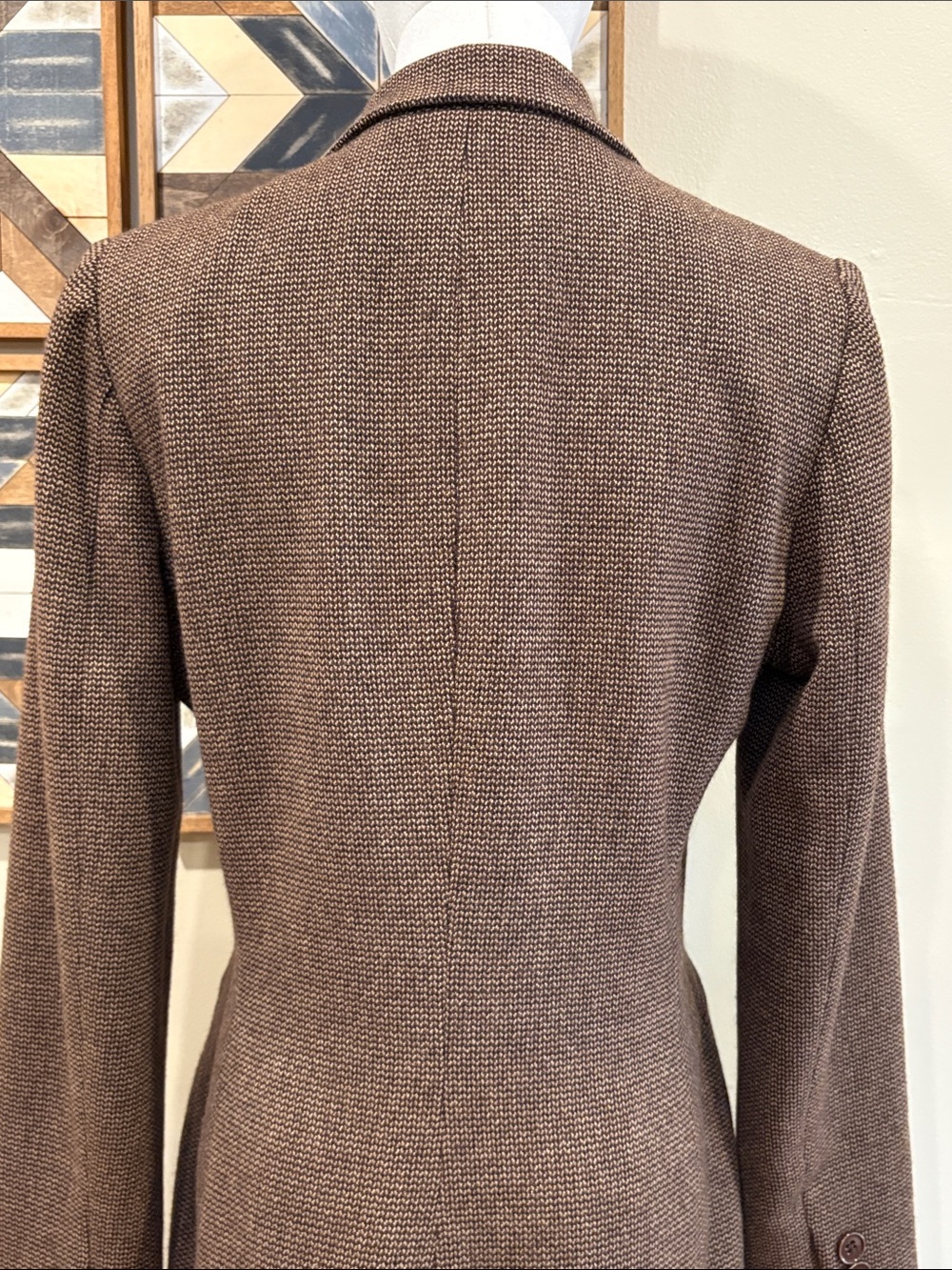 Vintage Ralph Lauren Collection 90s Brown Tweed Blazer Jacket Small / Medium - Picture 6 of 11